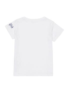 Kız Çocuk Beyaz Bisiklet Yaka Tişört - 50252292020