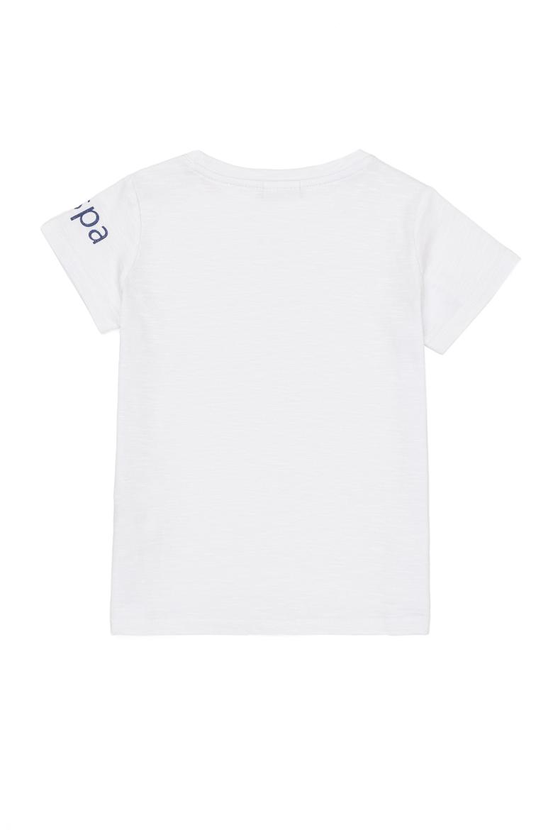 Kız Çocuk Beyaz Bisiklet Yaka Tişört - 50252292020