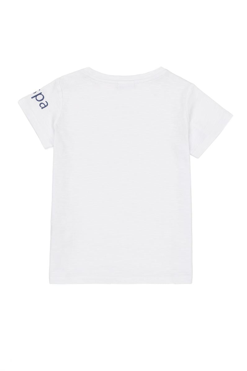 Kız Çocuk Beyaz Bisiklet Yaka Tişört