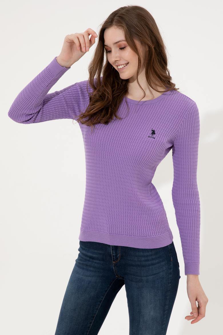 Kadın Lila Basic Kazak - 50255658027