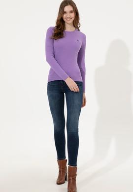 Kadın Lila Basic Kazak - 50255658027