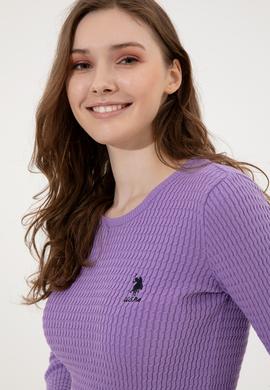 Kadın Lila Basic Kazak - 50255658027