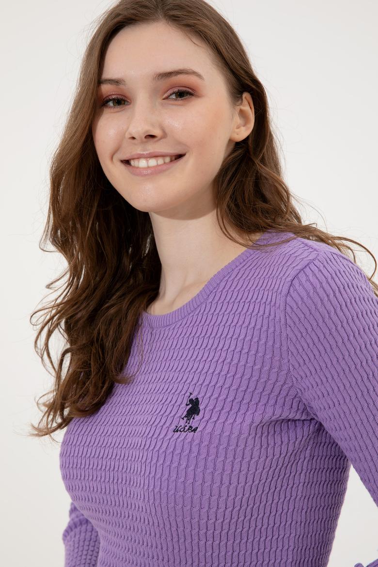 Kadın Lila Basic Kazak - 50255658027