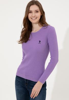 Kadın Lila Basic Kazak - 50255658027