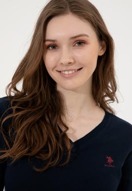 Kadın Lacivert Basic V Yaka Kazak - 50251913004