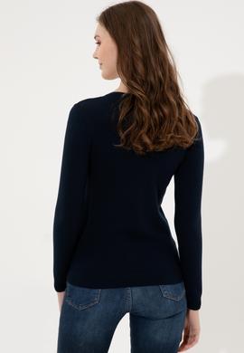 Kadın Lacivert Basic V Yaka Kazak - 50251913004