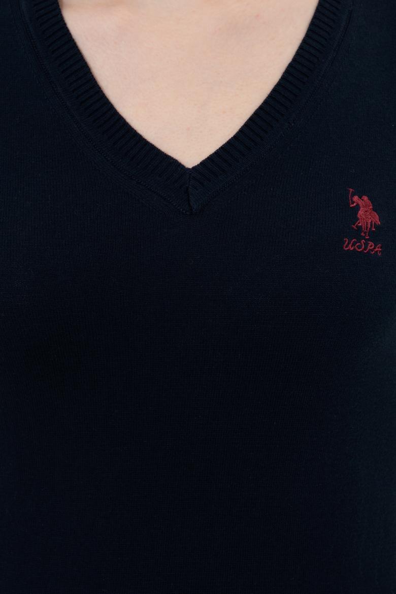 Kadın Lacivert Basic V Yaka Kazak - 50251913004