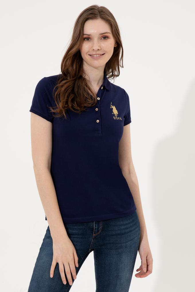 Kadın Lacivert Basic Polo Yaka Tişört