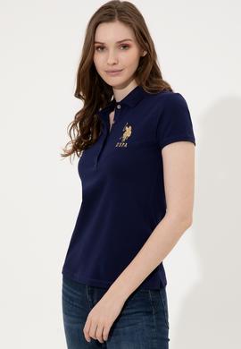 Kadın Lacivert Basic Polo Yaka Tişört - 50246278014