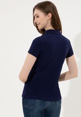Kadın Lacivert Basic Polo Yaka Tişört - 50246278014