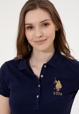 Kadın Lacivert Basic Polo Yaka Tişört - 50246278014