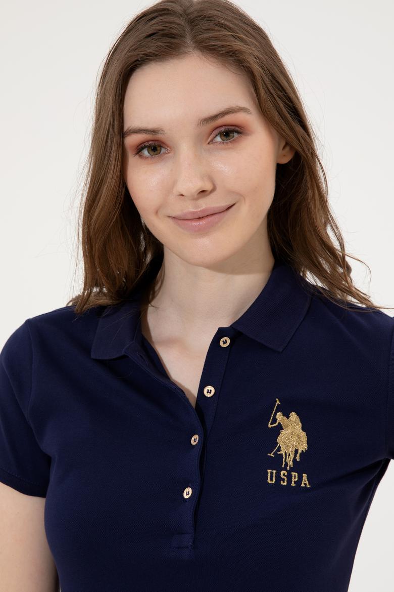 Kadın Lacivert Basic Polo Yaka Tişört - 50246278014