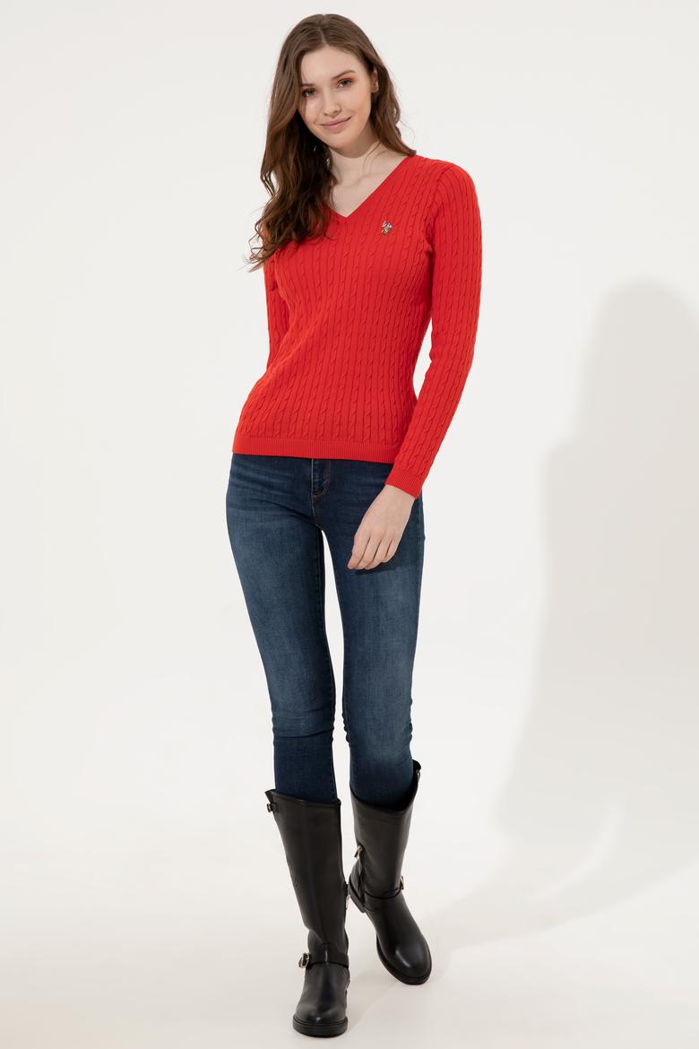 Kadın Kırmızı Basic Kazak - 50255662005