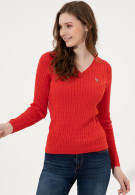 Kadın Kırmızı Basic Kazak - 50255662005