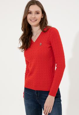 Kadın Kırmızı Basic Kazak - 50255662005