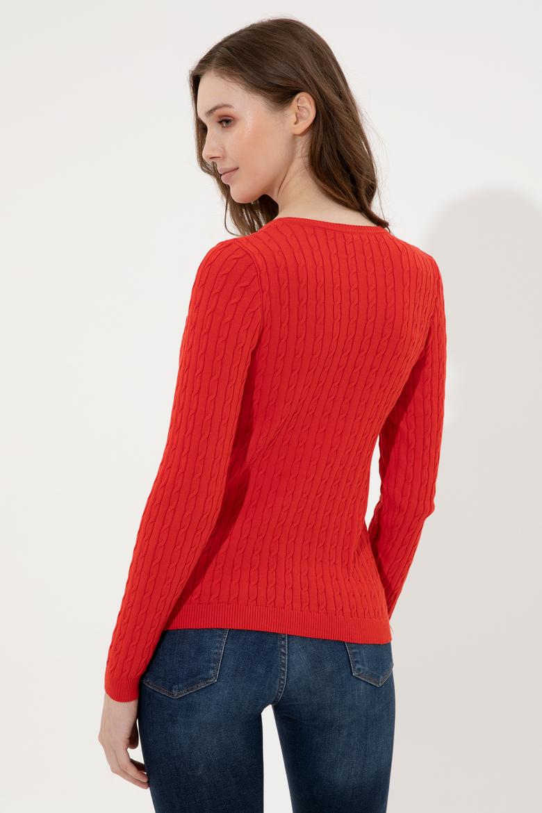 Kadın Kırmızı Basic Kazak - 50255662005