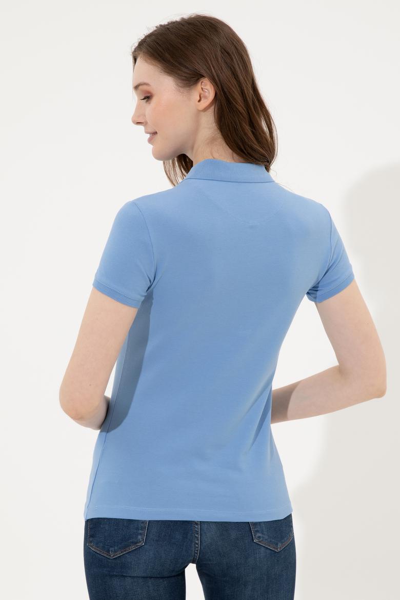 Kadın Koyu Mavi Basic Polo Yaka Tişört - 50246287124