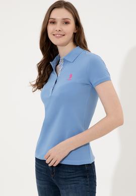 Kadın Koyu Mavi Basic Polo Yaka Tişört - 50246287124