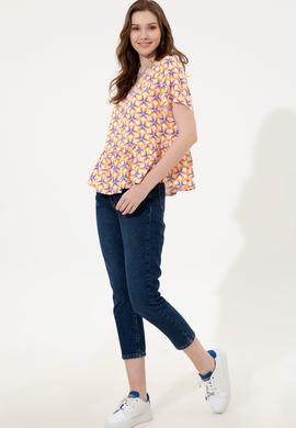 Kadın Sarı Kısa Kollu Gömlek - 50247261028