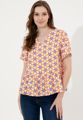 Kadın Sarı Kısa Kollu Gömlek - 50247261028