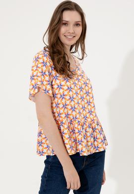 Kadın Sarı Kısa Kollu Gömlek - 50247261028