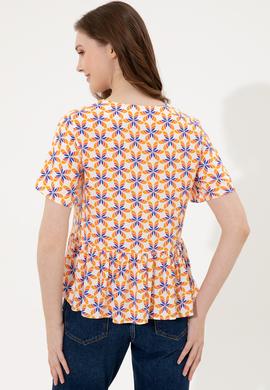 Kadın Sarı Kısa Kollu Gömlek - 50247261028