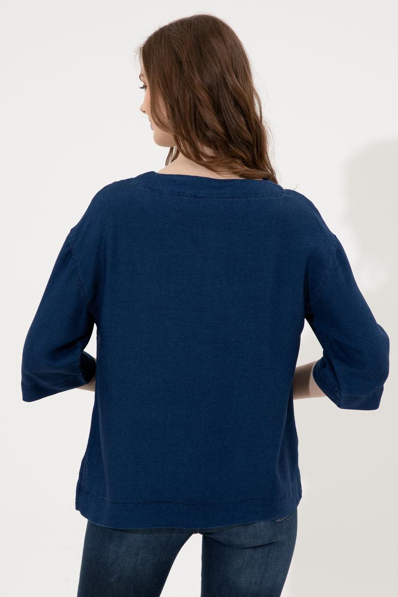 Kadın Mavi Jean Gömlek - 50246358002