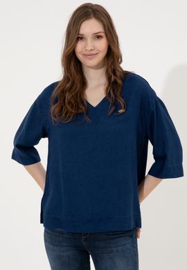 Kadın Mavi Jean Gömlek - 50246358002