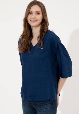 Kadın Mavi Jean Gömlek - 50246358002