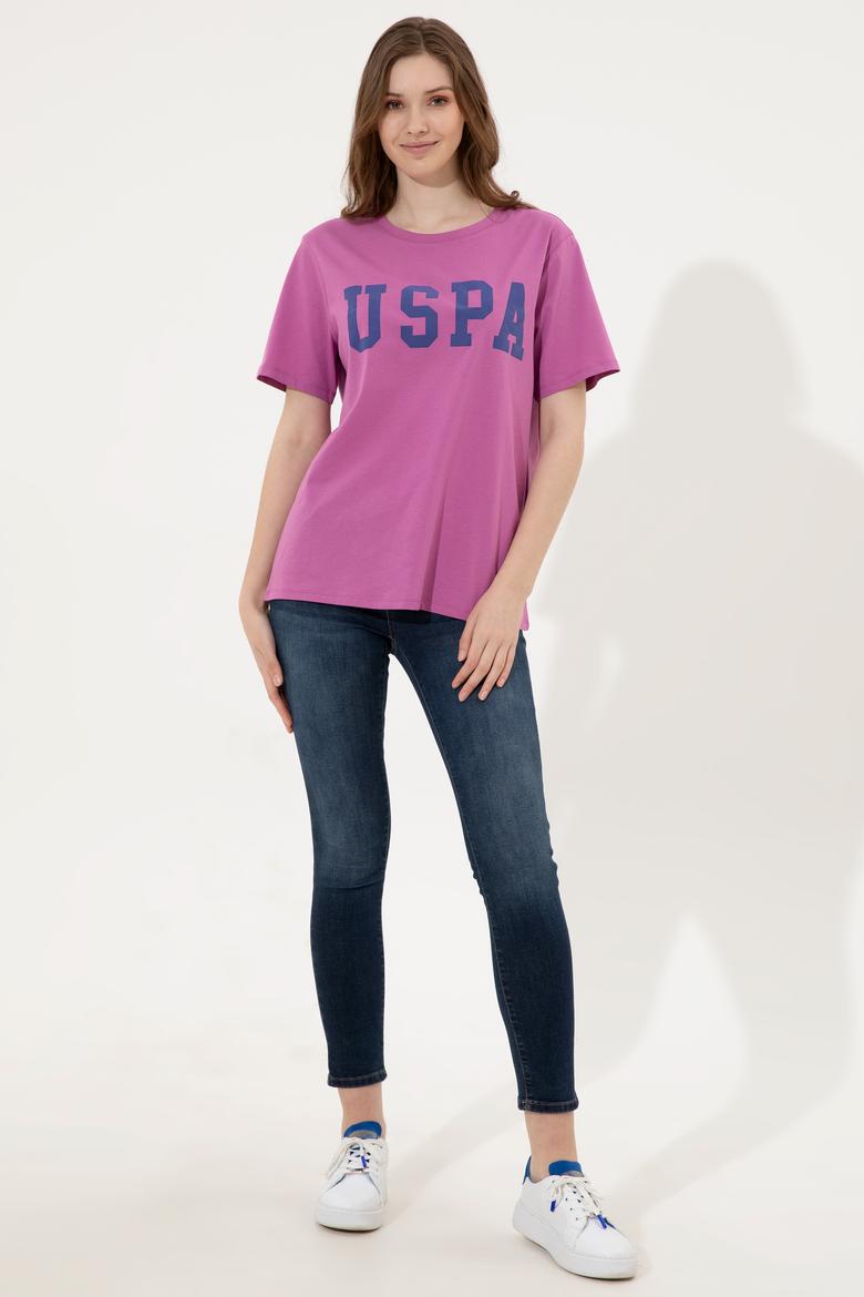 Kadın Menekşe Bisiklet Yaka Tişört - 50249001039