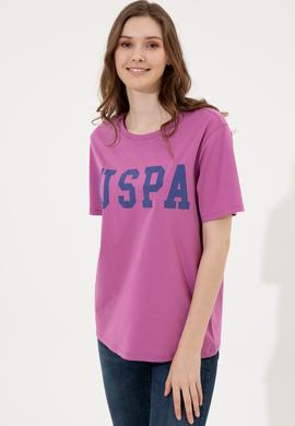 Kadın Menekşe Bisiklet Yaka Tişört - 50249001039