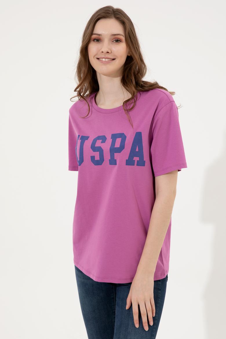 Kadın Menekşe Bisiklet Yaka Tişört - 50249001039