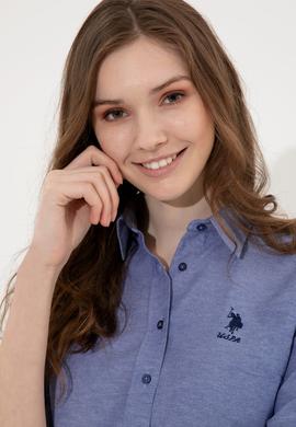 Kadın Mavi Uzun Kollu Basic Gömlek - 50246463022