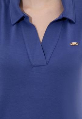 Kadın Mavi Kolsuz Tişört - 50248579032