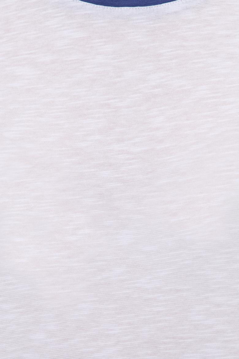 Kadın Mavi Bisiklet Yaka Tişört - 50248137029