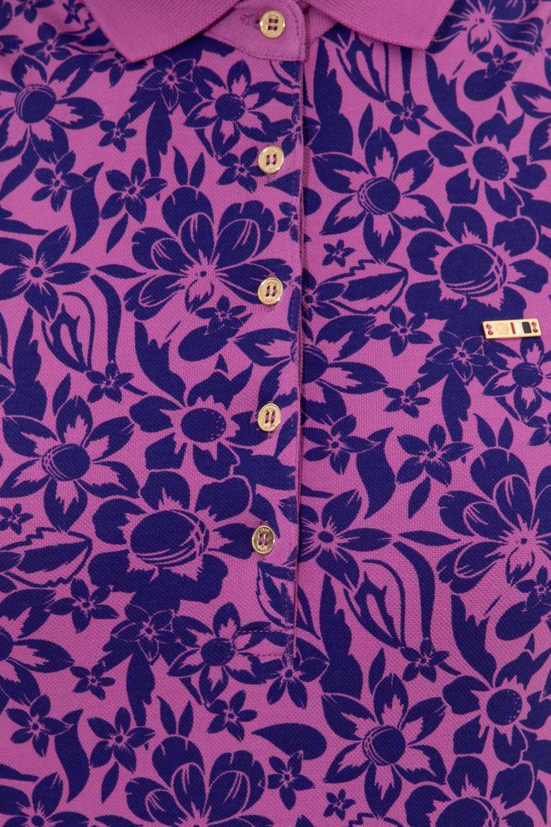 Kadın Menekşe Polo Yaka Tişört - 50248962003