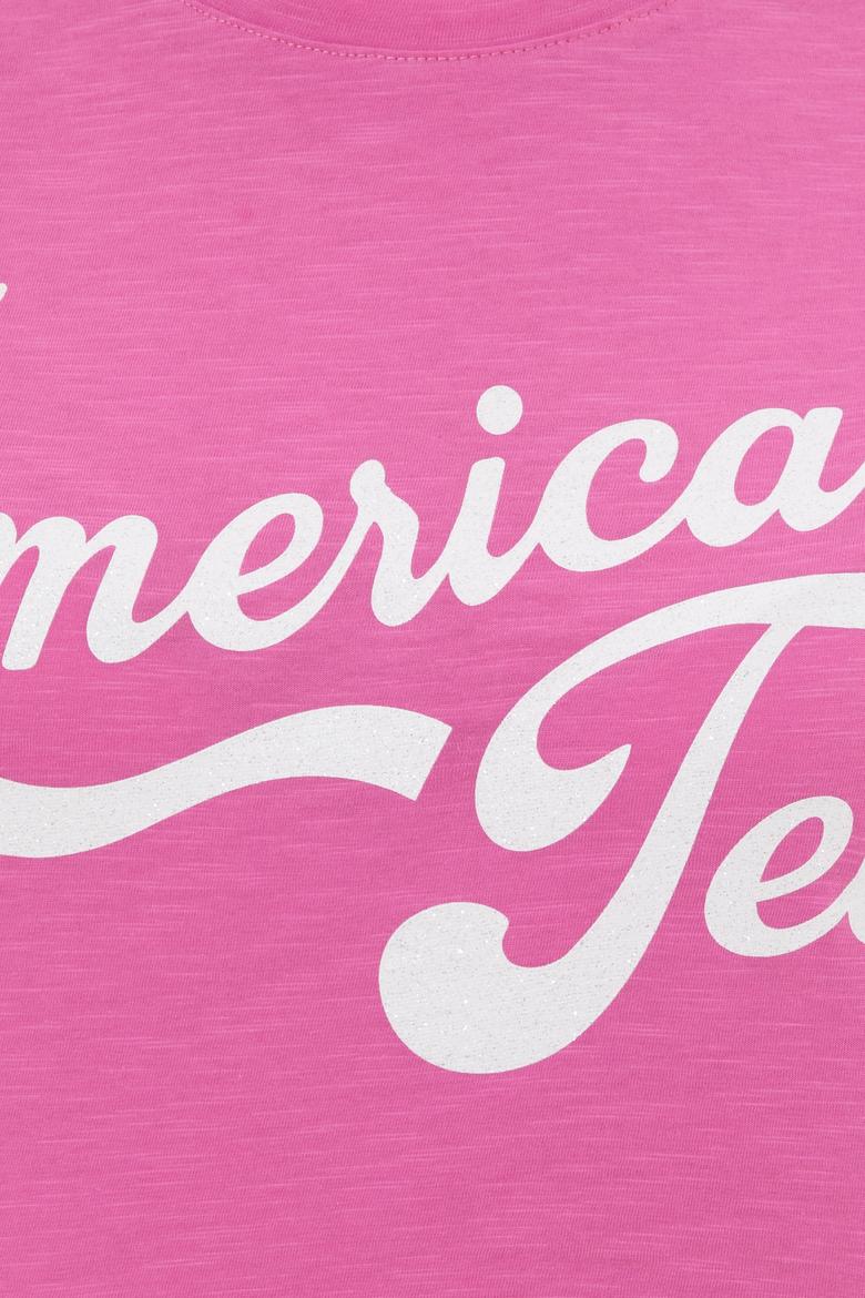 Kadın Pembe Bisiklet Yaka Crop Tişört - 50248957002