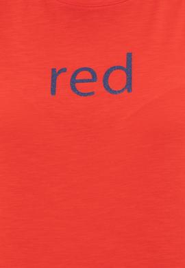 Kadın Kırmızı Bisiklet Yaka Tişört - 50248142062