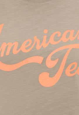 Kadın Haki Bisiklet Yaka Crop Tişört - 50248957024