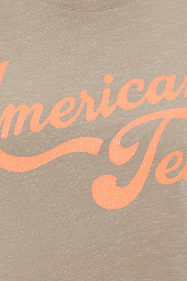 Kadın Haki Bisiklet Yaka Crop Tişört