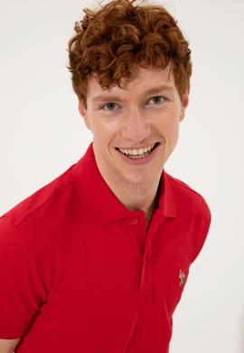 Erkek Kırmızı Polo Yaka Basic T-Shirt - 50248556140