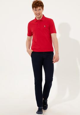 Erkek Kırmızı Polo Yaka Basic T-Shirt - 50248556140