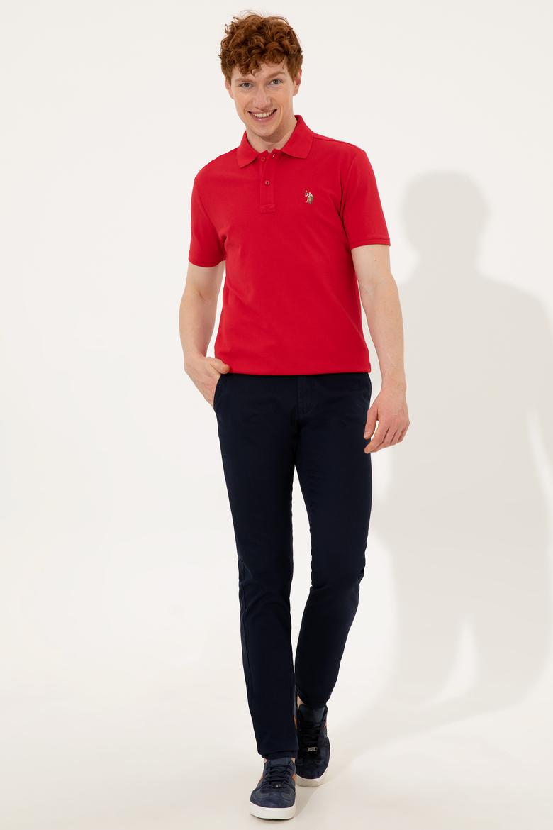 Erkek Kırmızı Polo Yaka Basic T-Shirt - 50248556140