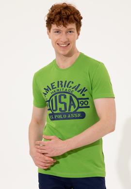 Erkek Elma Yeşili Bisiklet Yaka Tişört - 50246127048