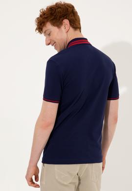 Erkek Lacivert Basic Polo Yaka Tişört - 50249145027