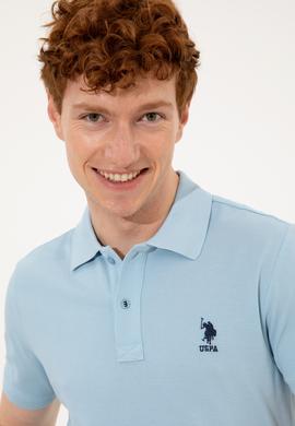 Erkek Açık Mavi Polo Yaka T-Shirt Basic - 50249153205