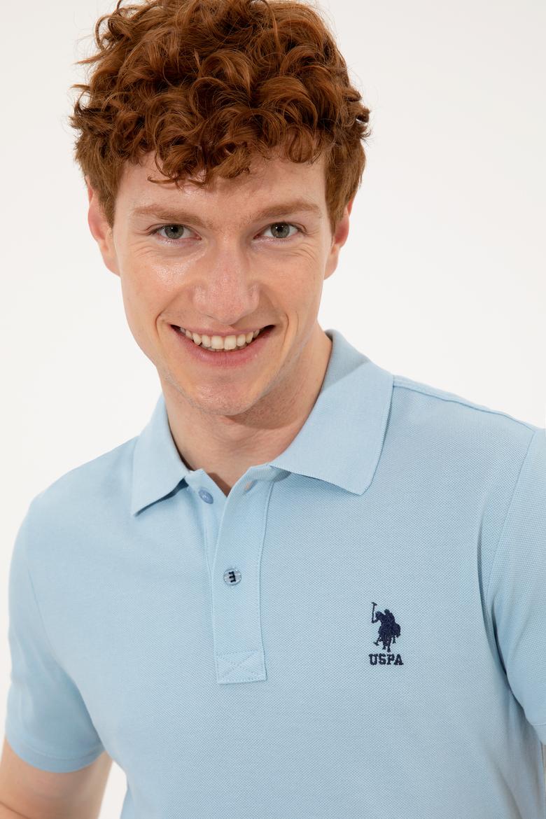 Erkek Açık Mavi Polo Yaka T-Shirt Basic - 50249153205