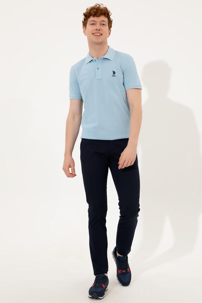 Erkek Açık Mavi Polo Yaka T-Shirt Basic - 50249153205