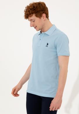 Erkek Açık Mavi Polo Yaka T-Shirt Basic - 50249153205