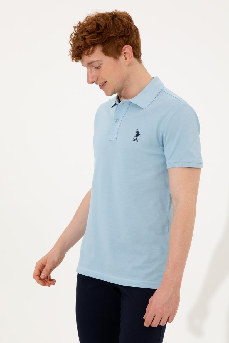 Erkek Açık Mavi Polo Yaka T-Shirt Basic - 50249153205